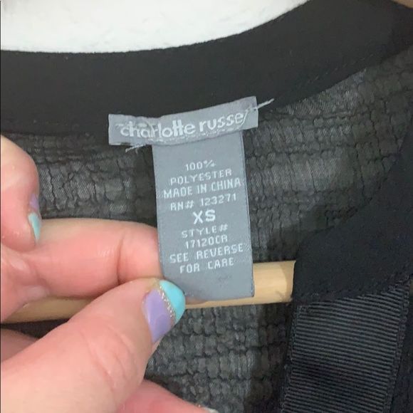 Charlotte Russe sheer black gold button down-XS - Picture 7 of 7